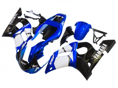 Cheap 1998-2002 Yamaha YZF 600 R6 Motorcycle Fairings - White Blue Glossy Black Canada