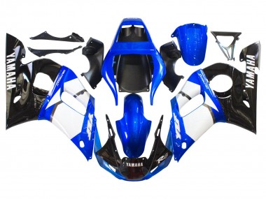 Cheap 1998-2002 Yamaha YZF 600 R6 Motorcycle Fairings - White Blue Glossy Black Canada