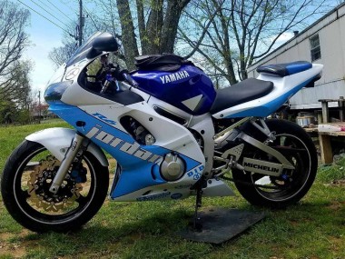 Cheap 1998-2002 Yamaha YZF 600 R6 Motorcycle Fairings - White Blue Jordan Canada