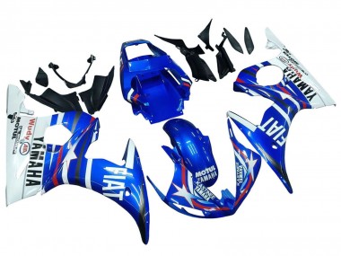 Cheap 2006-2009 Yamaha YZF R6S Motorcycle Fairings - White Blue Fiat Motul Kastinee Canada
