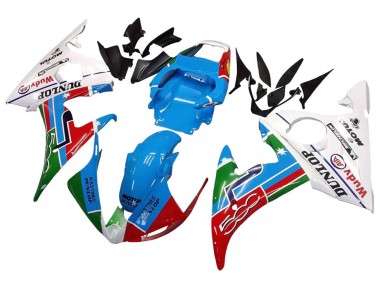 Cheap 2003-2004 Yamaha YZF R6 Motorcycle Fairings - White Blue Green Red Kastinee Dunlop Motul Canada