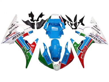 Cheap 2006-2009 Yamaha YZF R6S Motorcycle Fairings - White Blue Green Red Kastinee Dunlop Motul Canada