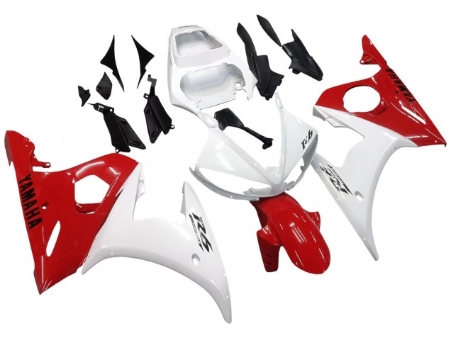 2006-2009 Yamaha YZF R6S Motorcycle Fairings - White Red Canada