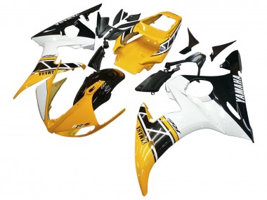 Cheap 2006-2009 Yamaha YZF R6S Motorcycle Fairings - Yellow White Glossy Black Canada