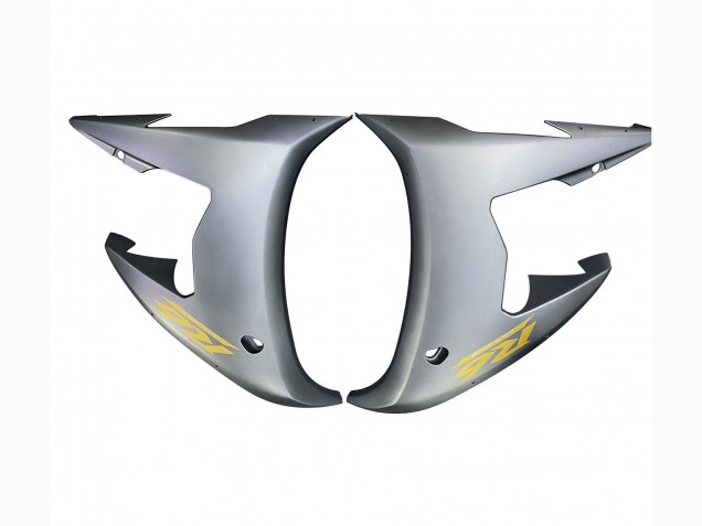 2003-2004 Yamaha YZF R6 Motorcycle Fairings - Matte Grey Matte Black Gold Decals Canada
