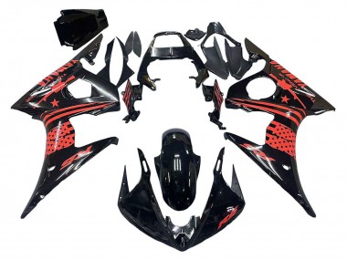 Cheap 2003-2004 Yamaha YZF R6 Motorcycle Fairing - Glossy Black Red Canada
