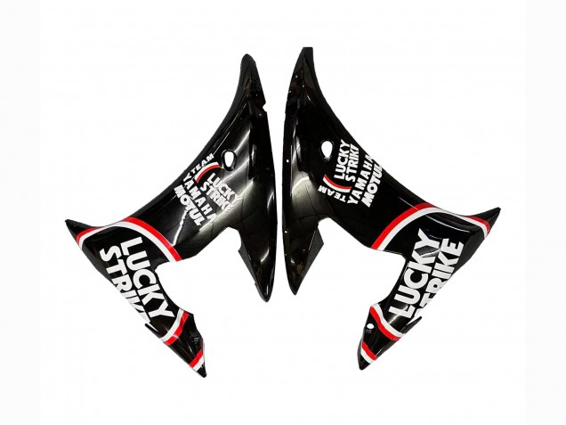 2003-2004 Yamaha YZF R6 Motorcycle Fairings - Glossy Black Red White Lucky Strike Motul Canada