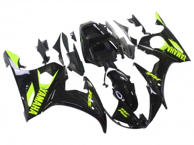 Cheap 2006-2009 Yamaha YZF R6S Motorcycle Fairings - Glossy Black Neon Yellow Canada