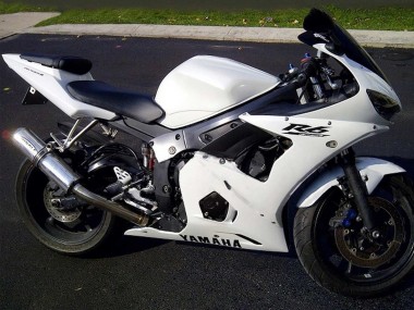 Cheap 2003-2004 Yamaha YZF R6 Motorcycle Fairings - White Black Decals Canada