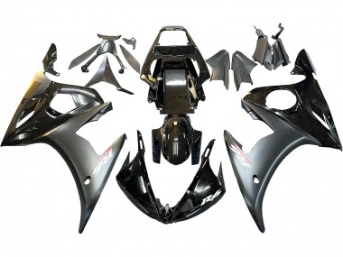 Cheap 2003-2004 Yamaha YZF R6 Motorcycle Fairings - Glossy Black Matte Black Gold Chameleon Canada