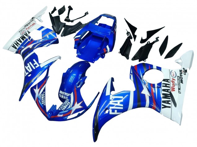 2005 Yamaha YZF 600 R6 Motorcycle Fairings - Blue White Red Motul Michelin Fiat Canada