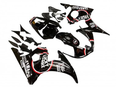 Cheap 2005 Yamaha YZF 600 R6 Motorcycle Fairings - Glossy Black White Lucky Strike Motul Canada