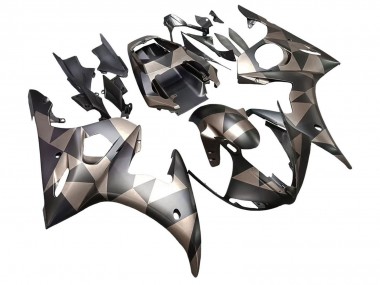 Cheap 2005 Yamaha YZF 600 R6 Motorcycle Fairings - Matte Black Grey Geometric Canada