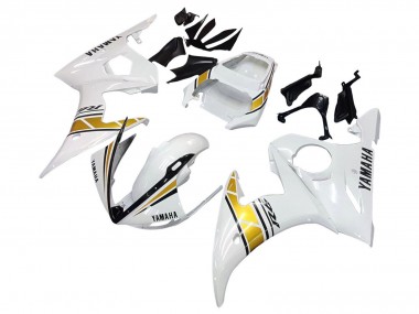 Cheap 2005 Yamaha YZF 600 R6 Motorcycle Fairings - White Gold Black Canada
