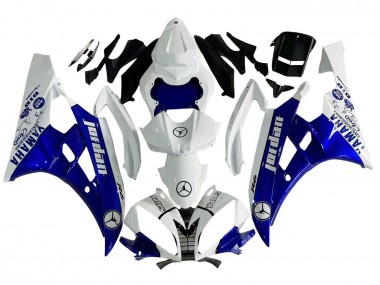 Cheap 2006-2007 Yamaha YZF 600 R6 Motorcycle Fairings - White Blue Jordan Canada