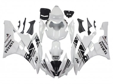 Cheap 2006-2007 Yamaha YZF 600 R6 Motorcycle Fairings - White Glossy Black Motul Michelin Canada
