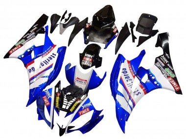 Cheap 2006-2007 Yamaha YZF 600 R6 Motorcycle Fairings - White Blue Black Fimer Volvo Yamalube Sterilgarda Canada