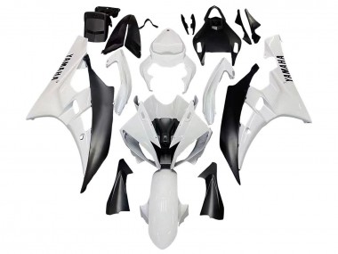 Cheap 2006-2007 Yamaha YZF 600 R6 Motorcycle Fairings - White Matte Black Canada