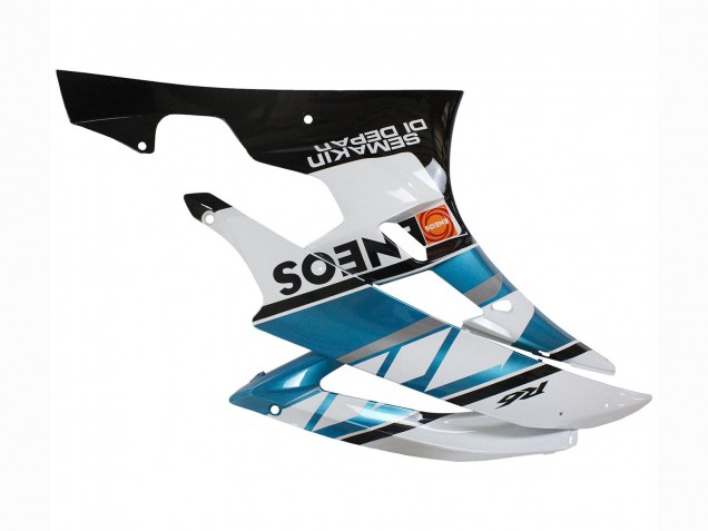2006-2007 Yamaha YZF 600 R6 Motorcycle Fairings - White Blue Black Semakin Didepan ENEOS Canada