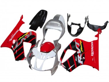 Cheap 2000-2006 Honda VTR1000 Motorcycle Fairings - Silver Red Black Stripe Racing Canada