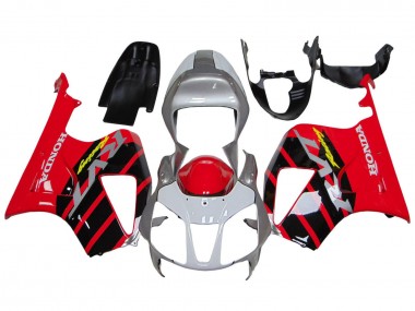 Cheap 2000-2006 Honda VTR1000 Motorcycle Fairings - Silver Red Black Stripe Racing Canada