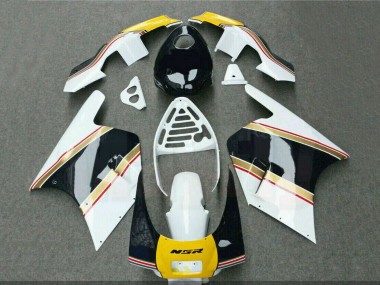 Cheap 1988-1989 Honda NSR250R Motorcycle Fairings - White Yellow Gold Glossy Black Canada