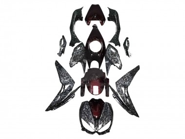 Cheap 2014-2019 Kawasaki Z1000 Motorcycle Fairings - Black Red Forged Carbon Fiber Canada