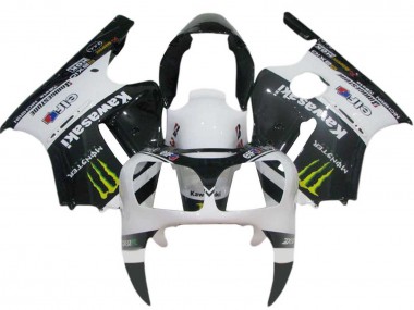 Cheap 2000-2001 Kawasaki ZX12R Motorcycle Fairings - White Black Yellow Elf Monster Canada