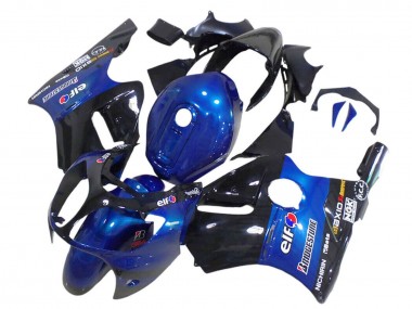 Cheap 2000-2001 Kawasaki ZX12R Motorcycle Fairings - Blue Glossy Black Elf Bridgestone Canada