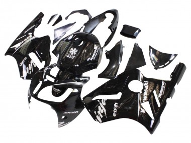 Cheap 2000-2001 Kawasaki ZX12R Motorcycle Fairings - Glossy Black White Elf Snow Canada