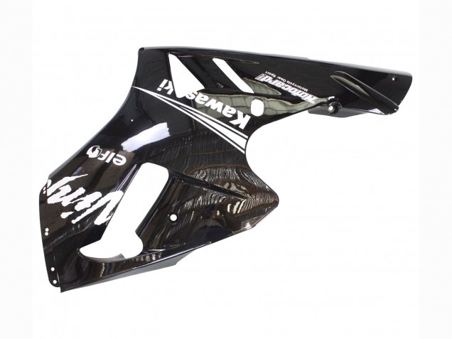 2000-2001 Kawasaki ZX12R Motorcycle Fairings - Glossy Black White Elf Snow Canada