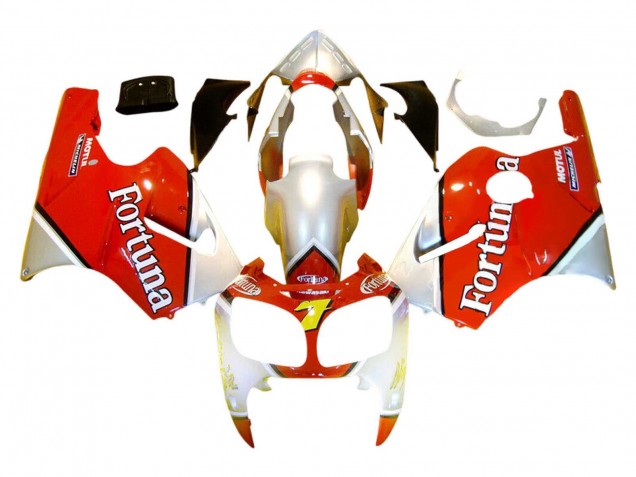 2000-2001 Kawasaki ZX12R Motorcycle Fairings - Silver Red Fortuna Motul 7 Canada
