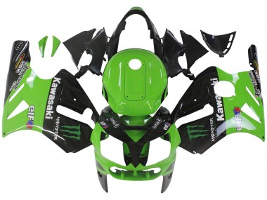 Cheap 2002-2006 Kawasaki ZX12R Motorcycle Fairing - Green Glossy Black Elf Touch4 Monster Canada