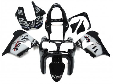 Cheap 2002-2003 Kawasaki ZX9R Motorcycle Fairings - Glossy Black White West Canada
