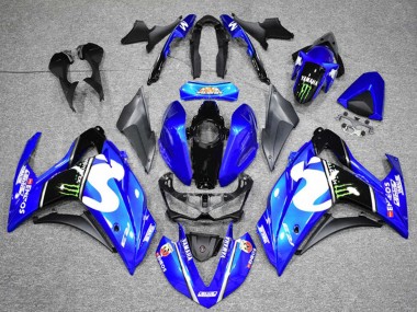Cheap 2015-2018 Yamaha YZF R3 Motorcycle Fairings - Blue Black Green Monster Canada