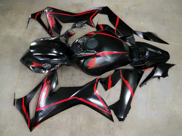 2021-2023 Honda CBR650R Motorcycle Fairings - Glossy Black Red Stripe Canada