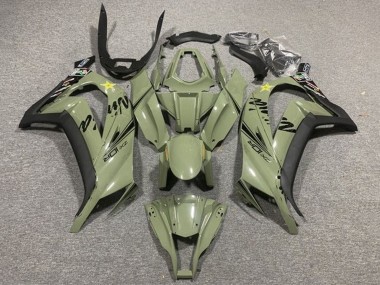 Cheap 2011-2015 Kawasaki ZX10R Motorcycle Fairings - Dark Army Green Black Yellow Star Canada