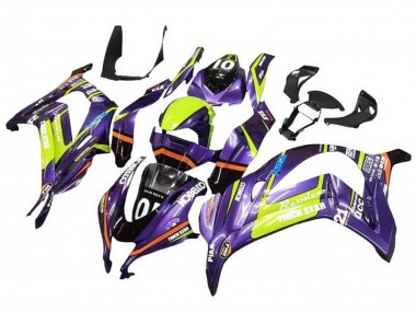 Cheap 2016-2020 Kawasaki ZX10R Motorcycle Fairings - Purple Yellow Trick Star Kobelco Canada