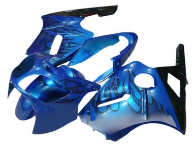 Cheap 2000-2001 Kawasaki ZX12R Motorcycle Fairings - Blue Black Flame Canada