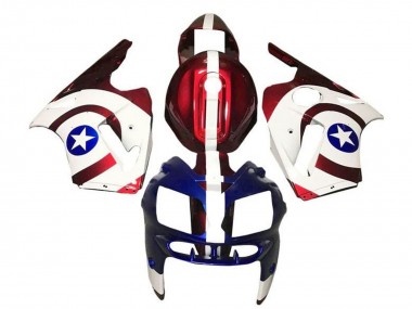 Cheap 2000-2001 Kawasaki ZX12R Motorcycle Fairings - Candy Red White Blue Captain America Canada