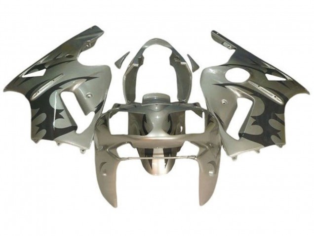 2000-2001 Kawasaki ZX12R Motorcycle Fairings - Silver Black Tribal Canada