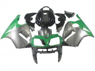 Cheap 2000-2001 Kawasaki ZX12R Motorcycle Fairings - Silver Green Black Canada