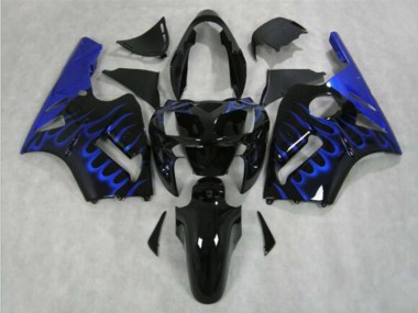Cheap 2002-2006 Kawasaki ZX12R Motorcycle Fairing - Glossy Black Blue Flame Canada