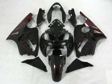 Cheap 2002-2006 Kawasaki ZX12R Motorcycle Fairings - Glossy Black Burgundy Flame Canada