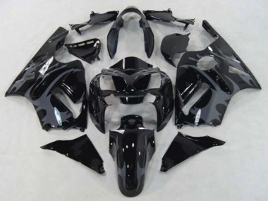 Cheap 2002-2006 Kawasaki ZX12R Motorcycle Fairings - Glossy Black Grey Tribal Canada