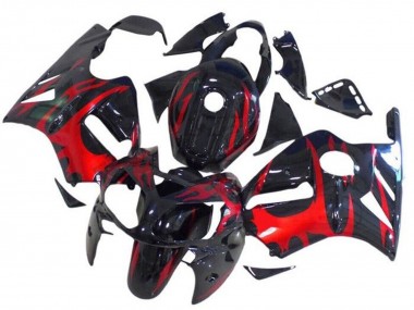 Cheap 2002-2006 Kawasaki ZX12R Motorcycle Fairings - Glossy Black Red Tribal Canada