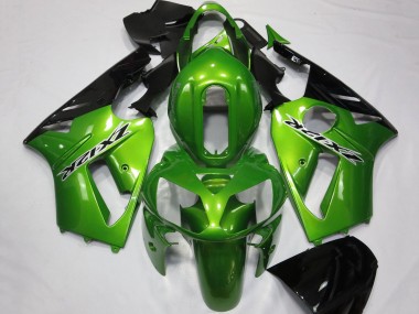 Cheap 2002-2006 Kawasaki ZX12R Motorcycle Fairings - Green Glossy Black Canada