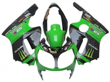Cheap 2002-2006 Kawasaki ZX12R Motorcycle Fairings - Green Glossy Black Elf Touch4 Monster Canada