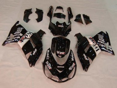 Cheap 2006-2011 Kawasaki ZX14R ZZR1400 Motorcycle Fairings - Glossy Black White West Canada