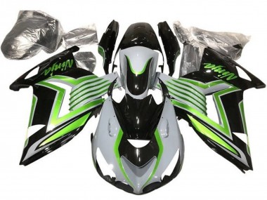 Cheap 2012-2024 Kawasaki ZX14R ZZR1400 Motorcycle Fairings - White Green Glossy Black Canada